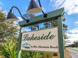 Lakeside at Blue Mountain Beach sign